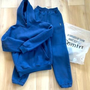 Comfrt Standard Hoodie and Sweatpants Set Pacific Blue XS